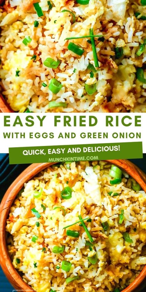 Dinner Recipes With Green Onion, Chicken Recipes With Green Onions, Green Onion Dinner Recipes, Dishes With Green Onions, Chicken And Green Onion Recipes, Fried Rice With Egg Recipe, Scallion Fried Rice, Green Onion Rice Recipes, Teriyaki Fried Rice With Egg