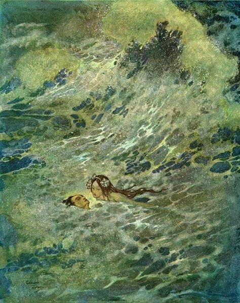 Unicorn Paint, Hans Andersen, Harry Clarke, Edmund Dulac, Mermaid Aesthetic, Hans Christian Andersen, Hans Christian, Fairytale Art, Mermaid Art