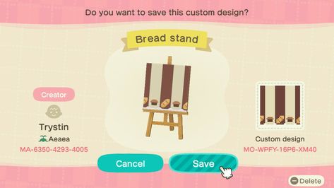 Animal Crossing Food Stalls, Fruit Stall, Motif Acnl, Ac New Leaf, Qr Codes Animal Crossing, Cat Cushion, Stall Designs, Bakery Design, New Animal Crossing