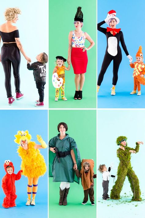 Bookmark this for 6 different mom + toddler DIY Halloween costume ideas. Mommy And Son Halloween Costumes, Mom Halloween Costumes, Childrens Halloween Costumes, Mom Costumes, Halloween Costume Toddler Girl, Halloween Infantil, Toddler Girl Halloween, Baby Kostüm, Diy Halloween Costumes For Kids