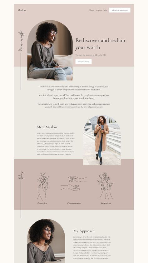 Therapy Website Design, Dynamic Template, Squarespace Template Design, Beautiful Web Design, Therapy Website, Website Design Inspiration Layout, Squarespace Web Design, Modern Website Design, Squarespace Website Templates