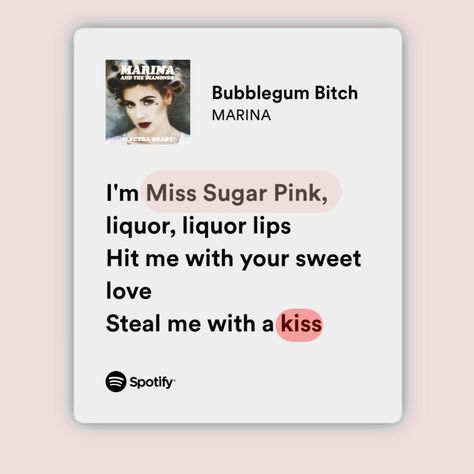 Marina And The Diamonds Lyrics Spotify, Journal Pictures To Print, Marina Quotes, Marina Lyrics, Sadie Miller, Song Iphone, Diamonds Lyrics, Spring Mood Board, Other Mother