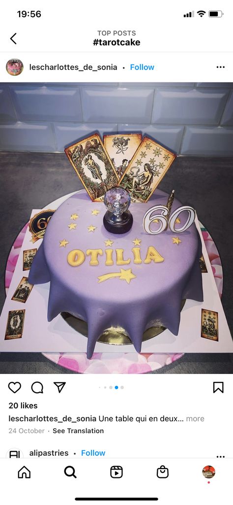 Tarot Cake Ideas, Tarot Card Cake, Spiritual Cake, Wheel Of Fortune Cake Birthday, Tarot Card Birthday, Birthday Tarot Card, Birthday Tarot, Witchy Birthday, Fortune Teller