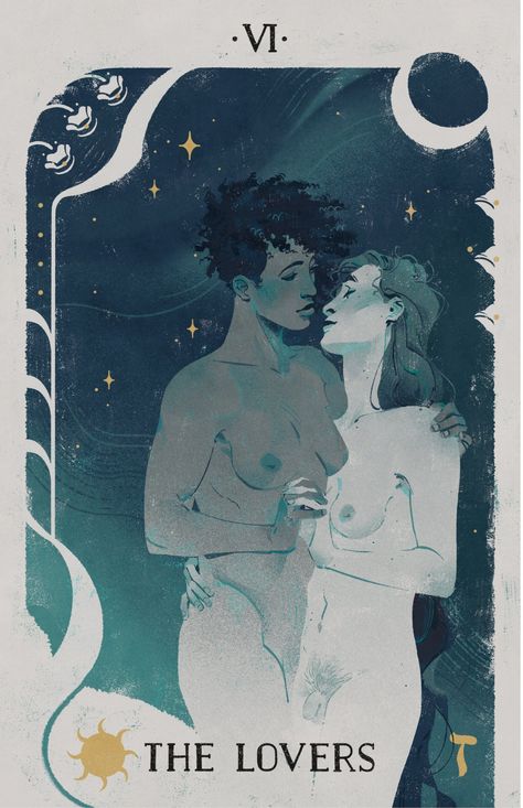 Tarot Cards Art Illustration, Tarot Design, The Lovers Tarot Card, The Lovers Tarot, Tarot Cards Art, Tarot Art, Arte Sketchbook, Wow Art, Cards Art