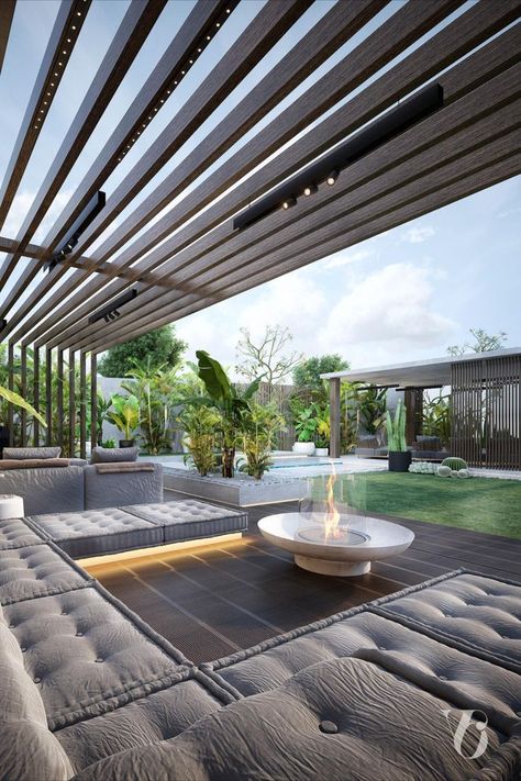 Although overseas holidays have been cancelled this year, you can still freely enjoy your own garden or outdoor space to the fullest! Add a new perspective to your home by using these Luxury Outdoor Furniture collections to decorate and create a new relaxation area! Terrace Design Ideas, Roof Garden Design, Terrace Garden Design, Rooftop Terrace Design, Patio Garden Design, Outdoor Gardens Design, Terrace Design, Roof Garden, Modern Landscaping