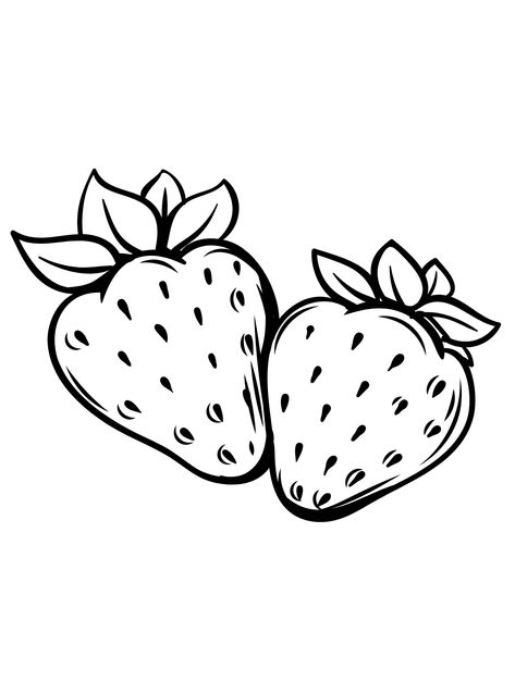 Strawberry - Lol Coloring Pages Strawberry Black And White, Strawberry Colouring Pages, Strawberry Cow Coloring Page, Strawberry Template, Strawberry Coloring Pages, Strawberry Doodle, Strawberry Clipart Black And White, Berrie Coloring Pages, Strawberry Drawing