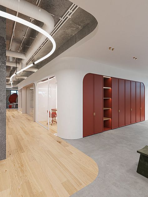 Office Social Area, Corporate Interior Design, Office Lockers, Coworking Office, Corporate Office Design, School Interior, Office Space Design, Corporate Interiors, Architecture Concept