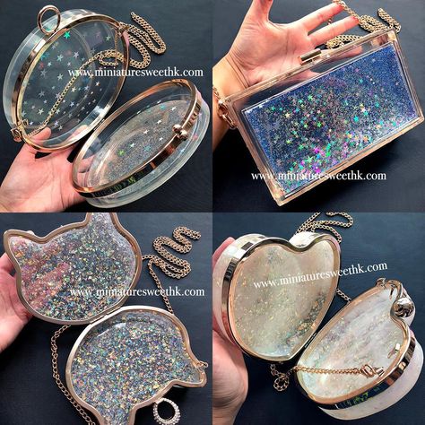 Make you own shaker clutch with resin! 💃😄💕Here are some samples I made and we have 4 different kits available in the store. You can make… Glasses Women Fashion Eyeglasses, Diy Tableware, Prom Clutch, Diy Clutch, Diy Crafts For Girls, Simple Lifestyle, Antique Jewellery Designs, Resin Jewelry Diy, Mermaid Decor