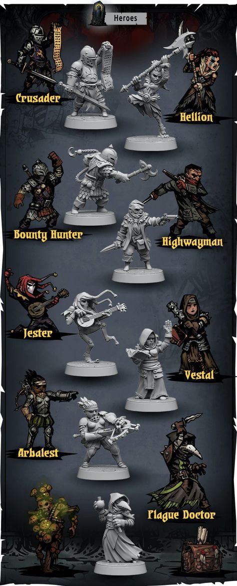 DARKEST DUNGEON Zombicide Black Plague, Hero Character, Dark Basement, Dungeon Crawler, Black Company, The Mind's Eye, Fantasy Tattoos, Darkest Dungeon, Dnd Miniatures