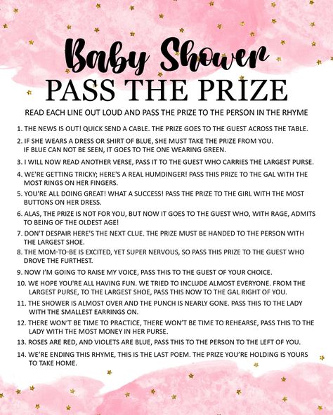 Excited to share the latest addition to my #etsy shop: Baby Shower Game Pass The Prize #babyshower #babyshowergame #babyshowergames #passtheprize #girlbabyshower #showerprintable #printablepartygame https://etsy.me/3L0E3wo Baby Shower Game Printable, Baby Shower Prizes, Baby Shower Theme Decorations, Fun Baby Shower Games, Baby Shower Activities, Star Baby Showers, Game Printable, Wishes For Baby