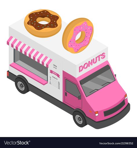 Truck Icon, Donut Pattern, Vector Icons, Design Elements, Donuts, Adobe Illustrator, White Background, Vector Images, High Resolution