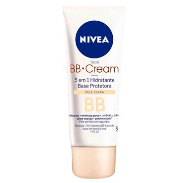 O BB Cream Nivea Base Protetora oferece 5 benefícios em 1 único produto.    Seu uso promove uma pele uniformizada, com poros minimizados, brilho controlado, marcas cobertas, além de prevenir sinais de envelhecimento.    Sua fórmula leve e de rápida absorção é enriquecida com minerais e pró vitamina B5, que hidrata e repara a barreira da pele, conferindo uma leve textura não pegajosa.    Esse ingrediente ainda suaviza a aparência da pele seca, áspera e com rachaduras.    Conta com proteção UVA/UV Diy Useful, Beauty And Health, Bb Cream, How To Know, Skincare Products, Skin Types, Toothpaste, Hair Hair, Beauty Makeup