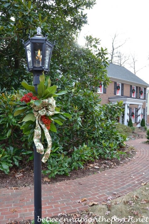 Christmas Lantern Decorated with Greenery Decorating A Lantern For Christmas, Christmas Lamp Post Decorations, Christmas Lanterns Decorated, Christmas Lamp Post, Christmas Banister, Cute Christmas Presents, Christmas Vacation Movie, Box Wood Shrub, Outdoor Lamp Posts