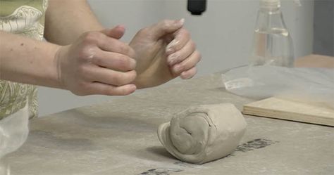 This clear video shows how to wedge clay in the ram’s head method. Wedging clay definition: kneading clay with the hands to remove air bubbles and ensure a homogenous mass. Ceramic Arts Daily, Slab Ceramics, Pottery Lessons, Ceramic Supplies, Colored Clay, Whiskey Lover Gifts, Ceramic Glaze Recipes, Ceramic Techniques, Pottery Techniques