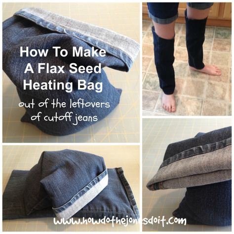 Flax Seed Heating Bag Flax Seed Benefits, Cutoff Jeans, Heat Bag, Ribbed Crochet, Newborn Socks, Flax Seed Recipes, Rice Bags, The Leftovers, Jean Crafts