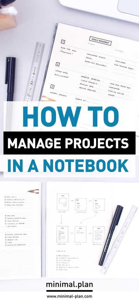 Managing projects in a notebook? Yes, it's possible. Here's how you can manage multiple projects in a journal, while you keep your everyday life and tasks under control! / Bullet journal, bullet journal ideas, bullet journal inspiration, minimal bullet journal, bujo, project management Minimal Bullet Journal, Bullet Journal Collections, Ideas Bullet Journal, Money Management Printables, Ms Project, Journal Collection, Project Management Templates, Journal Bullet, Kanban Board