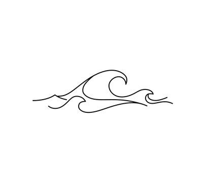 Line Art Waves, Wave Drawing, Waves Line, Bff Tattoos, Waves Tattoo, Drawing Images, Line Tattoos, Art Drawings Sketches, Simple Tattoos