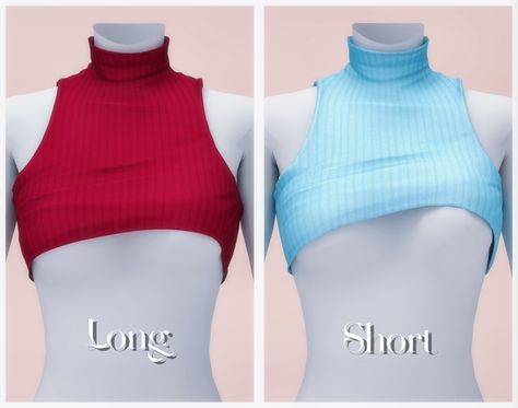 Crop top(To be published on Sep 9) | Patreon Ts4 Crop Top, Sims 4 Crop Top, Sims Clothes, Split Top, Sims 4 Collections, Ts4 Cc, Long Shorts, Open Top, Sims 4