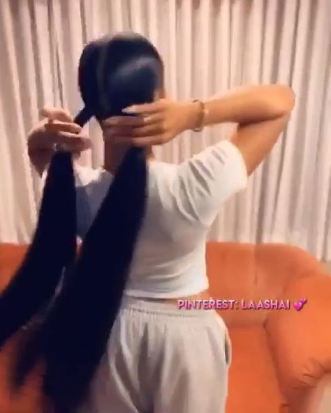 Two Ponytails With Weave Straight, 2 Straight Ponytails With Weave, 2 Extended Ponytails, Two Long Ponytails With Weave, Straight Weave Ponytail, Long Weave Ponytail, Straight Ponytail Black Women, Extended Ponytail Weave, Two Ponytails With Weave