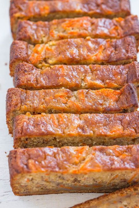 Carrot Banana Bread - EASY, no-mixer, super soft bread that reminds me of carrot cake but healthier!! Perfect for springtime, Easter (or ripe bananas)!! Banana Carrot Bread Recipe, Carrot Cake Bread Recipe, Carrot Banana Bread, Banana Carrot Bread, Carrot Bread Recipe, Carrot Cake Bread, Banana Carrot Muffins, Zucchini Banana Bread, Carrot Bread