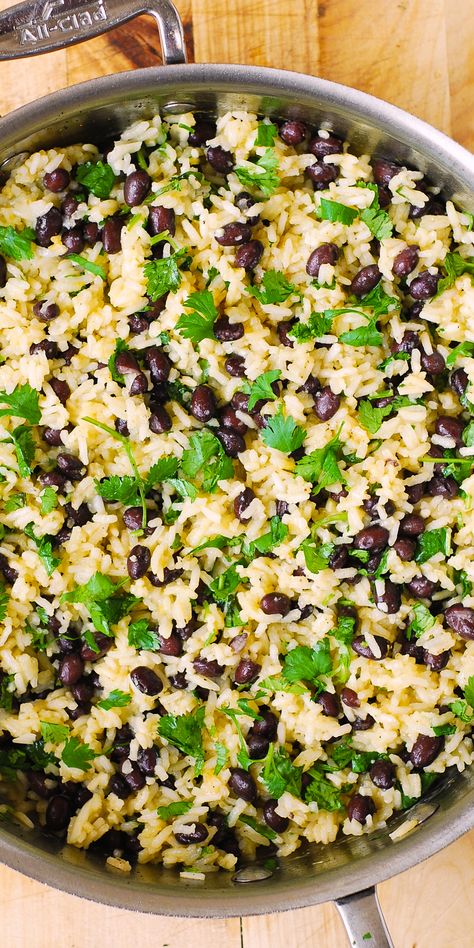 Cilantro-Lime Black Bean Rice Rice With Black Beans, Black Bean Rice, Gluten Free Side Dish, Gluten Free Side, Bean Rice, Dinner Sausage, Rice Side, Gluten Free Sides Dishes, Rice Side Dishes