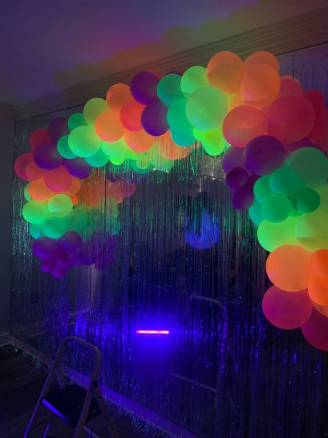 Neon Party Photo Backdrop, Neon Hoco Theme, Neon Party Photo Booth, Neon Party Backdrop, Glow Party Photo Booth, Neon Photo Wall, Neon Photo Booth, Neon Backdrop, Fairy Light Backdrops