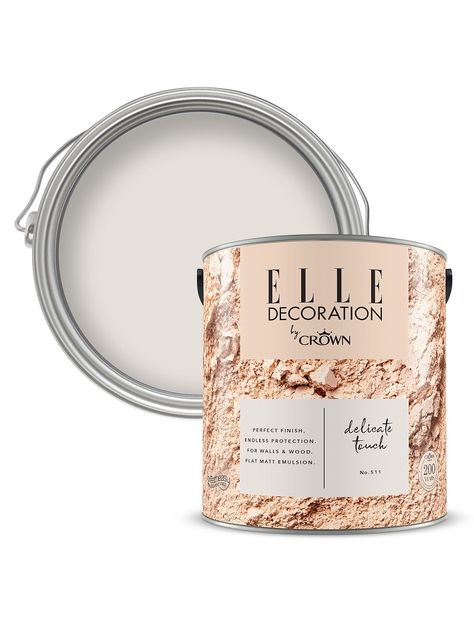 Delicate Touch No 511 - Powder Flat Matt - Elle Decoration By Crown | Crown Paints Elle Decoration By Crown, Crown Paint, Bathroom Feature Wall, Stairs In Kitchen, Crown Paints, Paint Calculator, Decoration For Ganpati, Elle Decoration, Raw Beauty