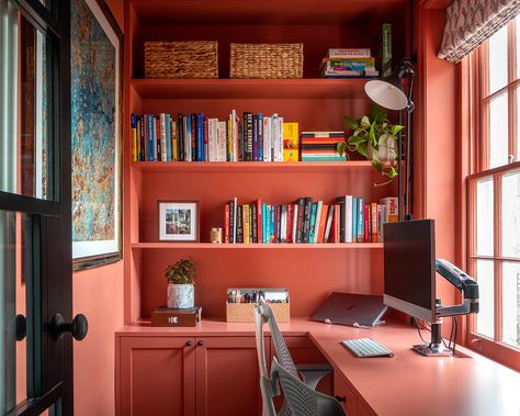 The Punchy Green Laundry Room and Pastel Blue Tub in This Home Put the Fun in Functional Office Nooks, Stoke Newington, Ikea Cabinet, Green Laundry, Kitchen Ikea, Colorful Apartment, Small Study, Matte Paint, Apartment Renovation