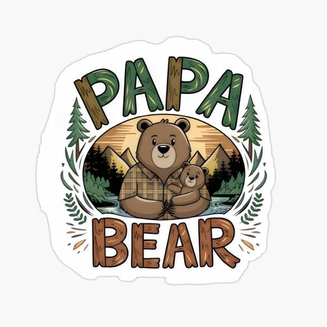 Get my art printed on awesome products. Support me at Redbubble #RBandME: https://www.redbubble.com/i/sticker/Papa-Bear-s-Love-Father-and-Cub-Embrace-by-crystalcove11/164076533.EJUG5?asc=u Bear With Cubs, Bear Funny, Funny Bears, Face Painting Designs, Papa Bear, Painting Designs, Face Painting, My Art, Awesome Products