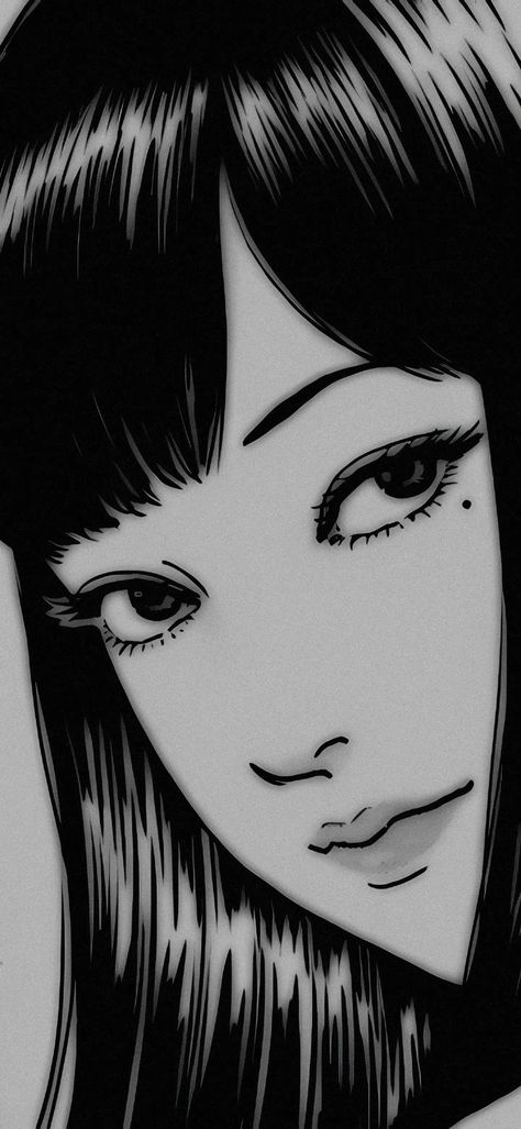 Junji Ito, Bangs, Black And White, Anime, Hair, White, Black