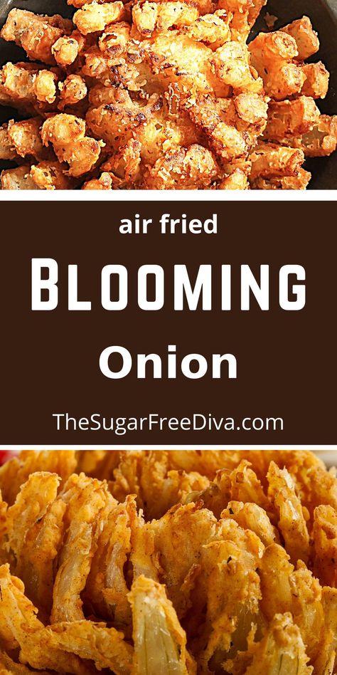 Fried Blooming Onion, Blooming Onion Recipe, Onion Appetizers, Vegetable Dishes Recipes, Blooming Onion Recipes, Blooming Onion, Popular Appetizers, Air Fried Food, Air Fry Recipes