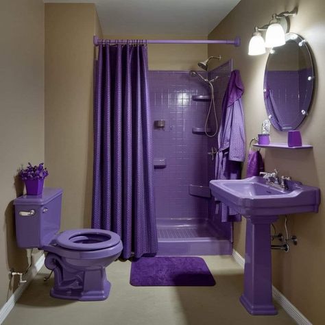 Purple Wonyoungism, Purple Bathroom Ideas, Purple Bathroom, Purple Bathrooms, Purple Interior, Purple Things, Purple Love, All Things Purple, Purple Aesthetic