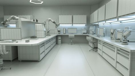 ArtStation - Sci Fi Interior laboratory Science Lab Floor Plan, Dystopian Laboratory, Bunker Laboratory, Laboratory Aesthetic Dark, Sci Fi Laboratory Concept Art, Laboratory Concept Art, Scifi Lab, Laboratory Aesthetic, Sci Fi Interior