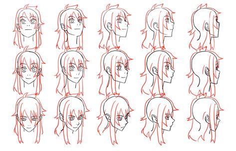 anime head reference image | Anime Head Angles Draw Head, Anime Face Drawing, Face Angles, Head Angles, Side Angle, How To Draw Anime, Drawing Hair, Face Drawing Reference, Anime Head