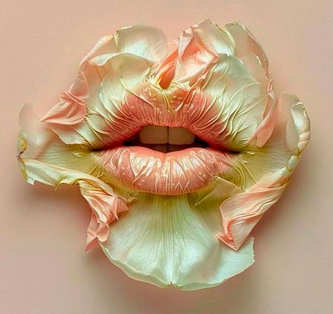 Lips And Flowers, Two Lips Flower Drawing, Two Lips Flower Aesthetic, Lips Collage, Lips Abstract Painting, Dental Business, Lip Art, Aesthetic Art, Diamond Painting