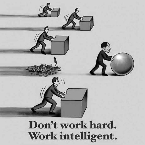 Don't work hard, work smart. Motivational quote. Work Smart Quotes, Work Cartoons, Chill Quotes, Life Encouragement, Hard Words, Work Images, Powerful Motivational Quotes, Hard Work Quotes, Smart Quotes