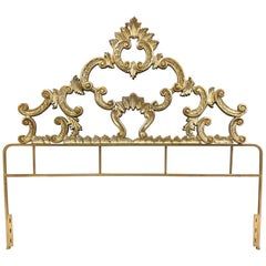 Gold Headboard, French Headboard, Carved Headboard, Painted Beds, Silver Highlights, French Rococo, Wood Bed Frame, 1950s Style, King Headboard