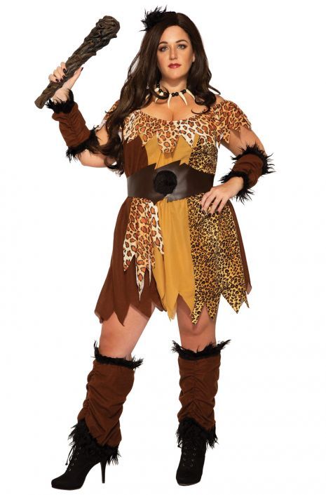 Captivating Cave Woman Plus Size Costume Caveman Costume, Cave Woman, Cavewoman Costume, Halloween Forum, Plus Size Costume, Woman Costume, Hair Puff, Puff Dress, Cute Costumes