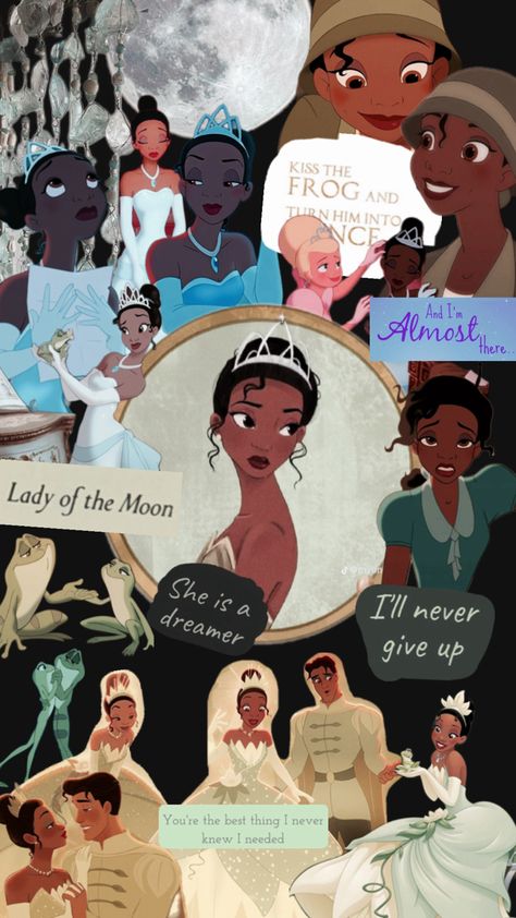 Tiana Wallpaper, Fav Disney Princess, Nostalgia Wallpaper, Black Disney Princess, Cartoon Nostalgia, Tiana Princess, Tiana Disney, Tiana And Naveen, Princess Artwork