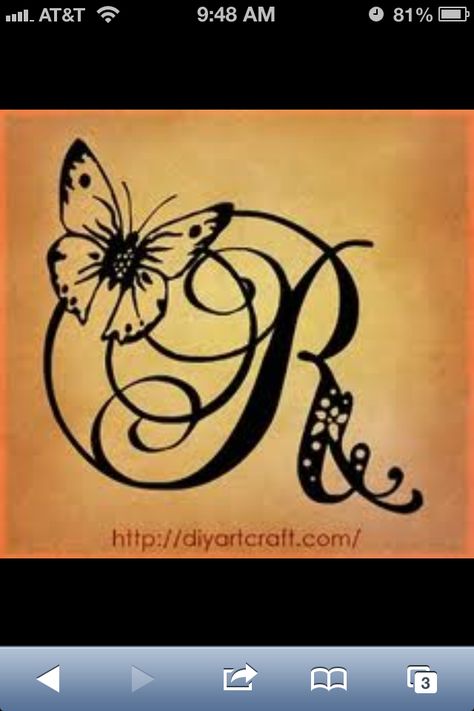 I want this tattoo! It works on 2 levels, my soon to be my last name, and in memory of my mom and its pretty and feminine, and I love the butterfly!!!!!! Tattoo With Heart, Lettering Idea, Letter R Tattoo, R Name, Lettering Name, Tattoo Alphabet, Logo Design Monogram, Tattoo Free, Tattoo Son