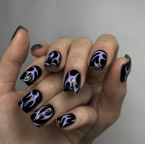 Goth Manicure, Masculine Nails, Nail For Summer, Acrylic Structure, Edgy Nail Art, Vacation 2023, Mens Nails, Hippie Nails, Punk Nails