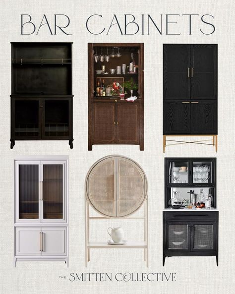 Tall bar cabinets and wine storage! home bar design, warm home aesthetic, bar room ideas in house, indoor bars for home Dining Room Bar Ideas, Bar Room Ideas, Indoor Bars For Home, Bar Cabinet Styling, Bar Room Ideas In House, Amber Lewis For Anthropologie, Tall Bar Cabinet, Warm Home Aesthetic, Dining Room Bar Cabinet