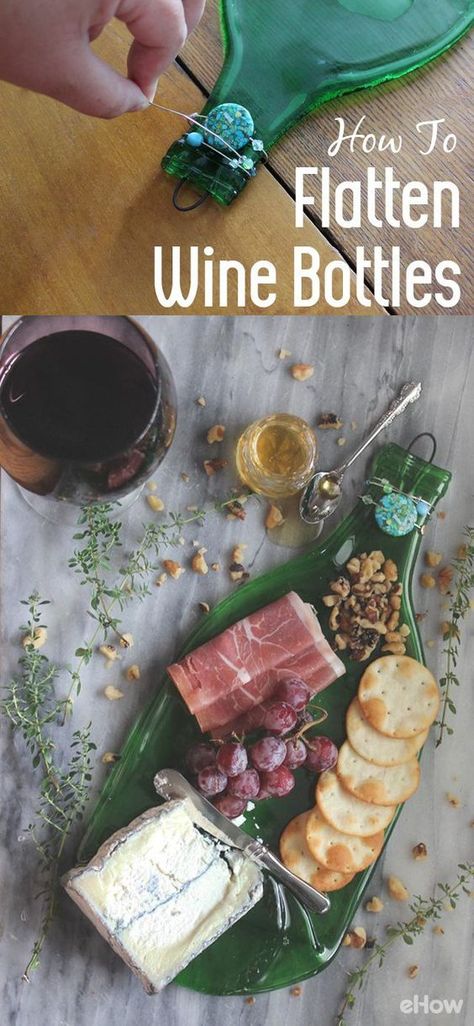 15 DIY Projects to Make a Serving Tray - Pretty Designs Flatten Wine Bottle, Crafts Cheap, Wine Craft, Wine Bottle Art, Creative Kitchen, Wine Bottle Diy Crafts, Wine Bottle Diy, Cork Crafts, Wine Bottle Crafts