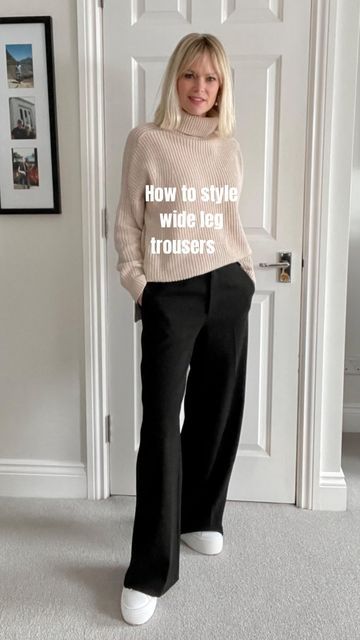 Claire Lopez Style, Zara Gold, Black Wide Leg Trousers, Black Wide Leg Pants, Silk Cami, Mint Velvet, Black Leather Jacket, Striped Tee, Black Jacket