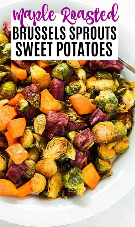 Brussel Sprouts And Sweet Potato Recipe, Brussel Sprouts And Sweet Potatoes, Brussels Sprouts And Sweet Potatoes, Thanksgiving Side Dishes Crockpot, Sprouting Sweet Potatoes, Thanksgiving Side Dishes Healthy, Thanksgiving Side Dishes Easy, Thanksgiving Menu Ideas Side Dishes, Classic Thanksgiving