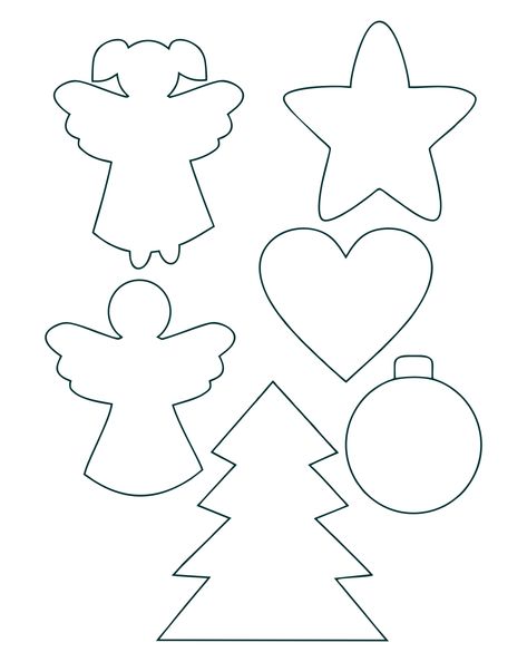 Printable Christmas Ornament Templates Christmas Decoration Templates, Christmas Ornament Cutouts Printable, Christmas Ornament Template Printable, Christmas Cutouts Templates, Ornament Template Free Printable, Christmas Tree Ornaments Ideas, Christmas Ornament Printable, Christmas Decorations Printable, Christmas Printable Templates