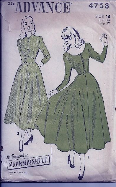 1940s Patterns, Vintage Clothes Patterns, Advance Patterns, Different Necklines, Patron Vintage, Fashion Reference, Vintage Dress Patterns, Patterns Fashion, Clothes Diy