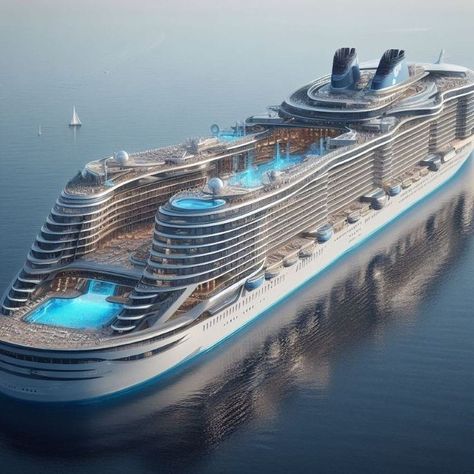 Futuristic Cruise Ship, Cruise Ship Models, Icon Of The Seas, Yacht Aesthetic, Biggest Cruise Ship, Navigator Of The Seas, Luxury Yacht Interior, Big Yachts, Rumah Minecraft Sederhana