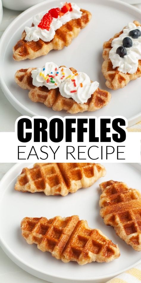 Learn how to make this easy croffle recipe with just a few ingredients. Croffles, or crescent waffles, are simple to make and perfect for a fun dessert or breakfast. Crescent Roll Waffle Iron, How To Make Croffle, Crescent Roll Waffles, Croffles Recipe, Croissant Waffle Recipe, Croffle Recipe, Croissant Waffle, Recipe Croissant, Lasagna Chicken