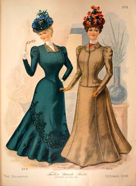 Victorian Women's Fashion 1898 Fashion, Belle Epoque Fashion, 1899 Fashion, Edwardian Costumes, 1900 Fashion, Victorian Era Fashion, 1890s Fashion, Victorian Hats, 19th Century Fashion